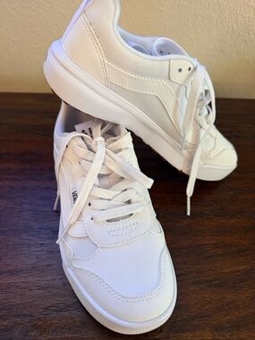 Vans White Low-Top Lace-Up Sneakers